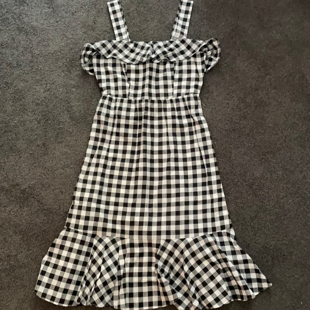 J. Crew gingham black and white dress